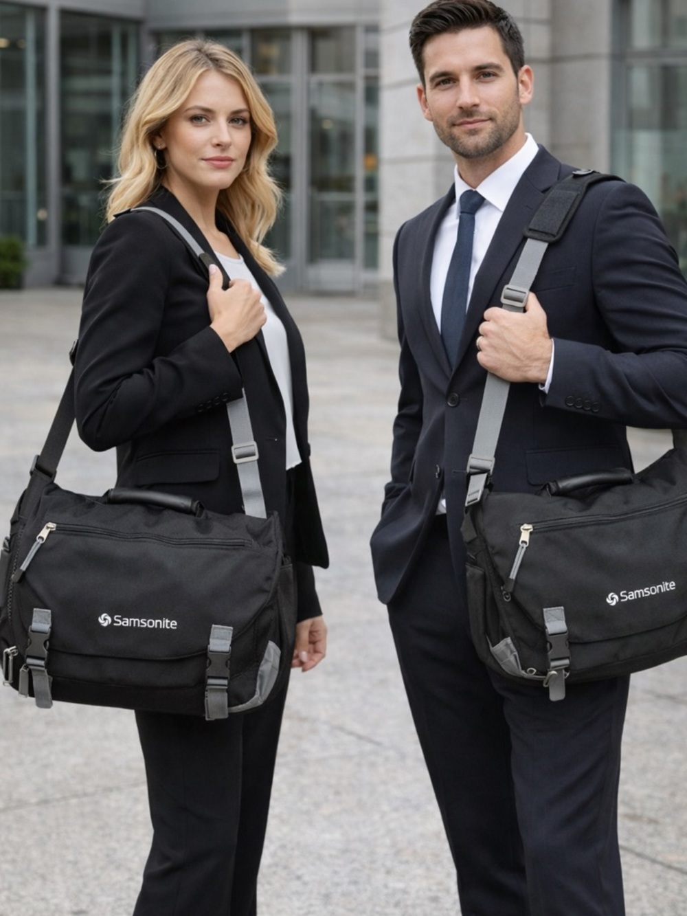 Samsonite Laptop Messenger Bag with Removable Padded Insert – Black